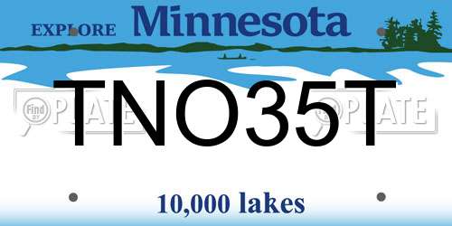 TNO35T Minnesota License Plate