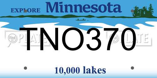 TNO370 Minnesota License Plate