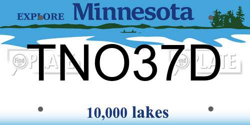 TNO37D Minnesota License Plate