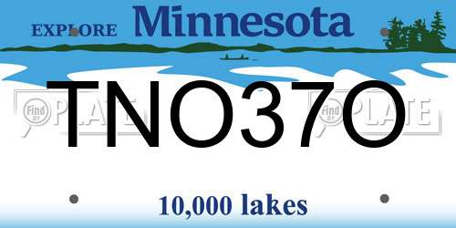TNO37O Minnesota License Plate