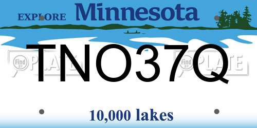 TNO37Q Minnesota License Plate