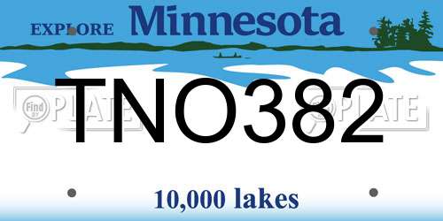 TNO382 Minnesota License Plate