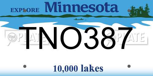 TNO387 Minnesota License Plate