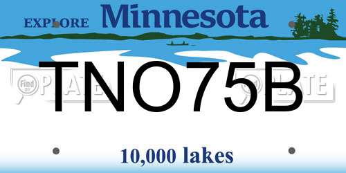 TNO75B Minnesota License Plate