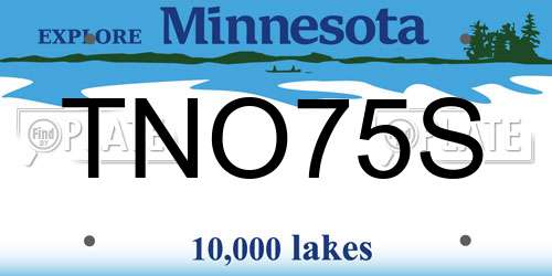 TNO75S Minnesota License Plate