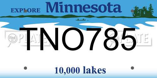 TNO785 Minnesota License Plate