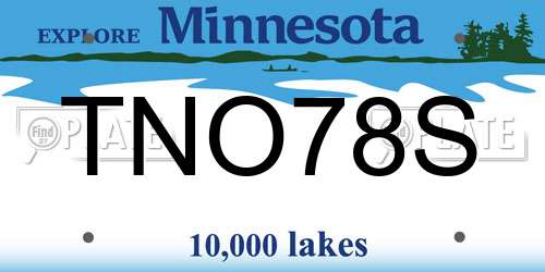 TNO78S Minnesota License Plate