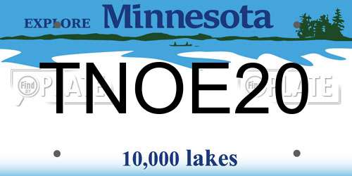TNOE20 Minnesota License Plate