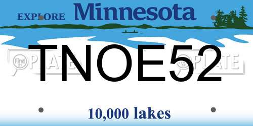 TNOE52 Minnesota License Plate