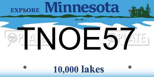 TNOE57 Minnesota License Plate