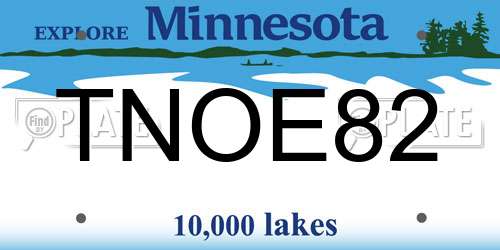 TNOE82 Minnesota License Plate