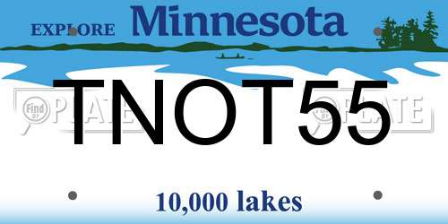 TNOT55 Minnesota License Plate
