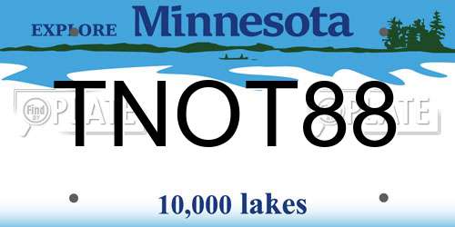 TNOT88 Minnesota License Plate