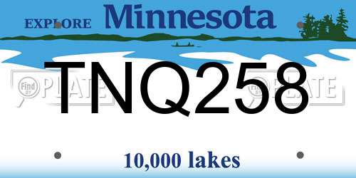 TNQ258 Minnesota License Plate