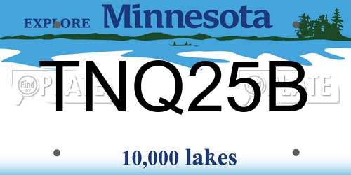 TNQ25B Minnesota License Plate