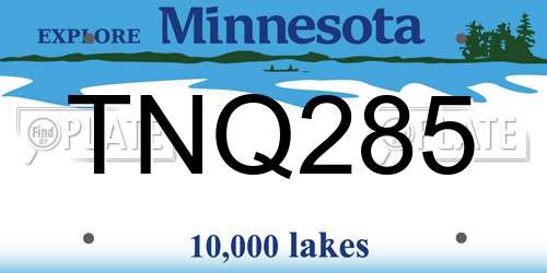 TNQ285 Minnesota License Plate