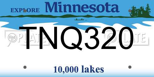 TNQ320 Minnesota License Plate