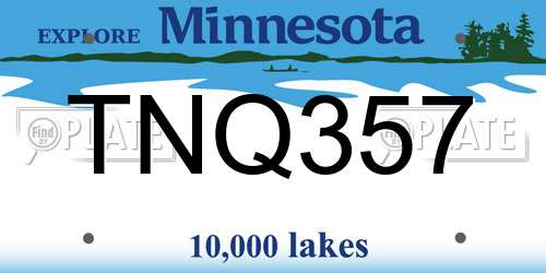 TNQ357 Minnesota License Plate