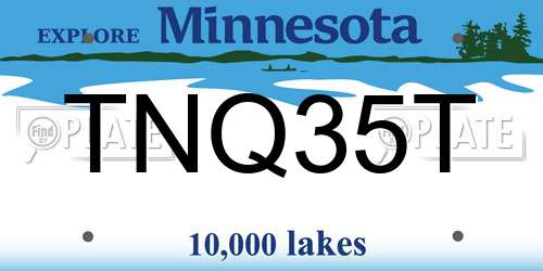TNQ35T Minnesota License Plate