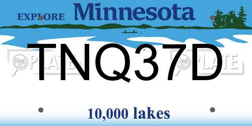 TNQ37D Minnesota License Plate