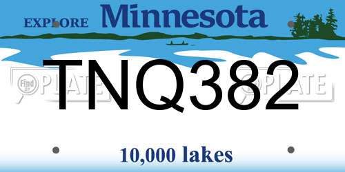 TNQ382 Minnesota License Plate