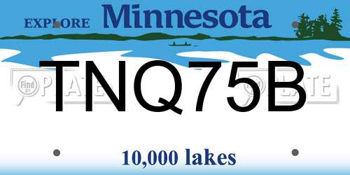 TNQ75B Minnesota License Plate