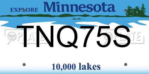 TNQ75S Minnesota License Plate