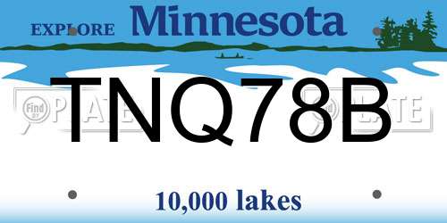 TNQ78B Minnesota License Plate