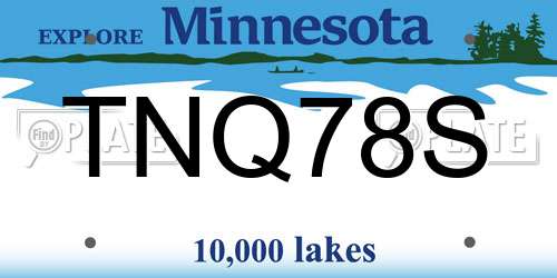 TNQ78S Minnesota License Plate