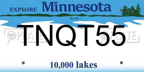 TNQT55 Minnesota License Plate