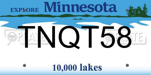 TNQT58 Minnesota License Plate
