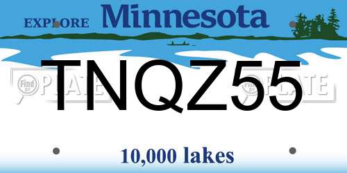 TNQZ55 Minnesota License Plate
