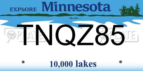 TNQZ85 Minnesota License Plate