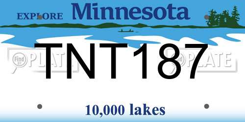 TNT187 Minnesota License Plate