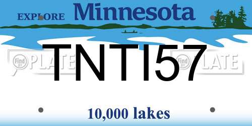 TNTI57 Minnesota License Plate