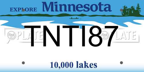 TNTI87 Minnesota License Plate