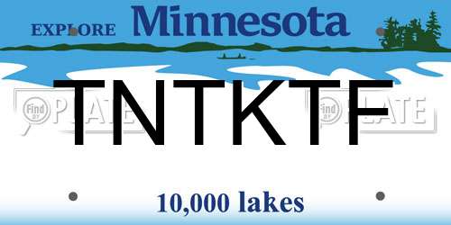 TNTKTF Minnesota License Plate