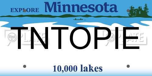TNTOPIE Minnesota License Plate