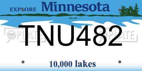 TNU482 Minnesota License Plate