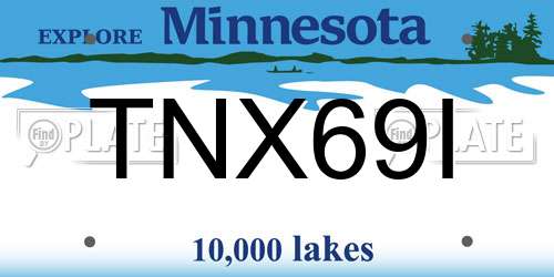 TNX69I Minnesota License Plate
