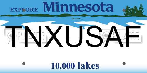TNXUSAF Minnesota License Plate