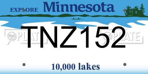 TNZ152 Minnesota License Plate