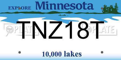 TNZ18T Minnesota License Plate