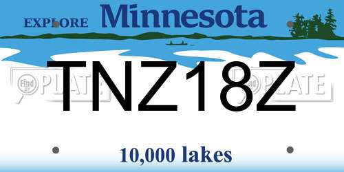 TNZ18Z Minnesota License Plate