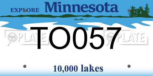 TO057 Minnesota License Plate