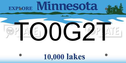 TO0G2T Minnesota License Plate