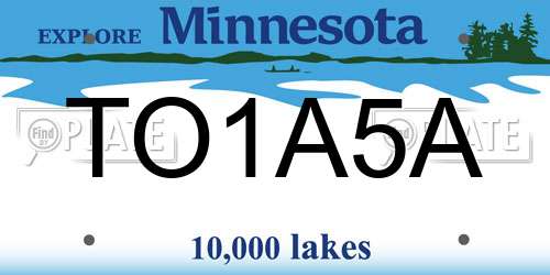 TO1A5A Minnesota License Plate