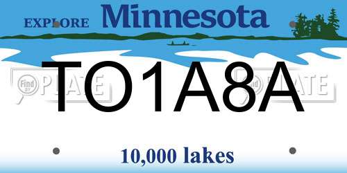 TO1A8A Minnesota License Plate