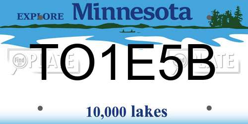 TO1E5B Minnesota License Plate