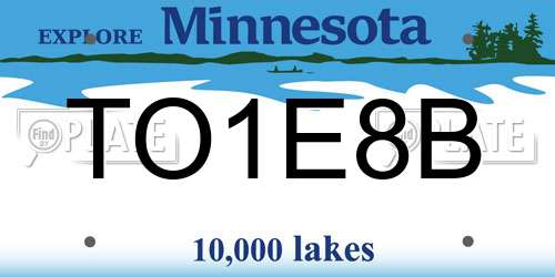 TO1E8B Minnesota License Plate